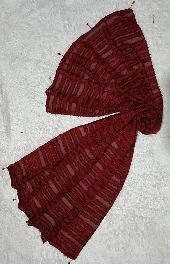 Mahogany Red Fur Hijab - Stole With Latkan image