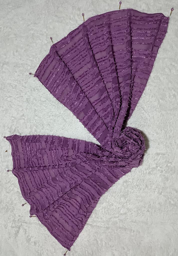 Light Purple Fur Hijab - Stole With Latkan