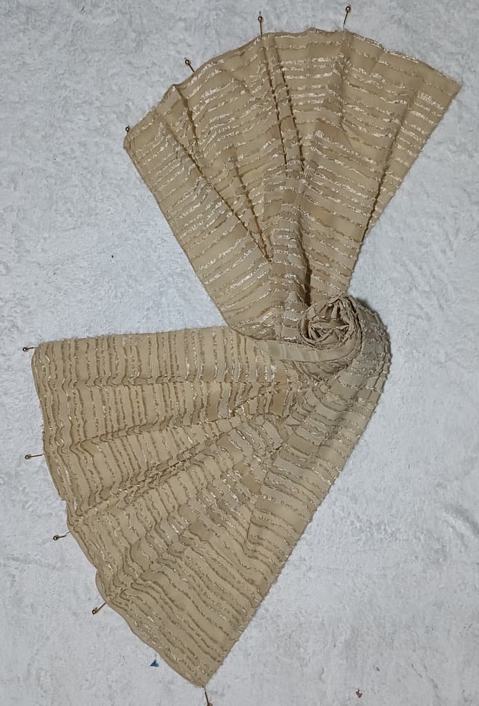 Tuscan Beige Fur Hijab - Stole With Latkan thumbnail 1