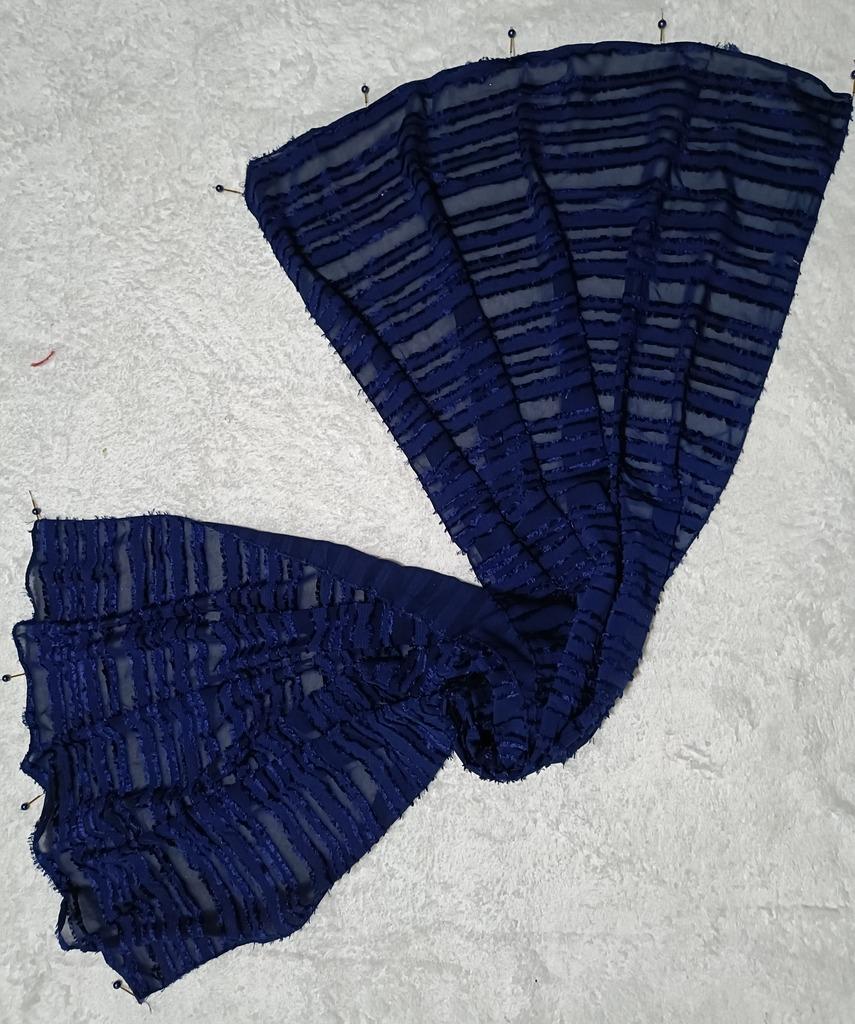 Denim Blue Fur Hijab - Stole With Latkan image