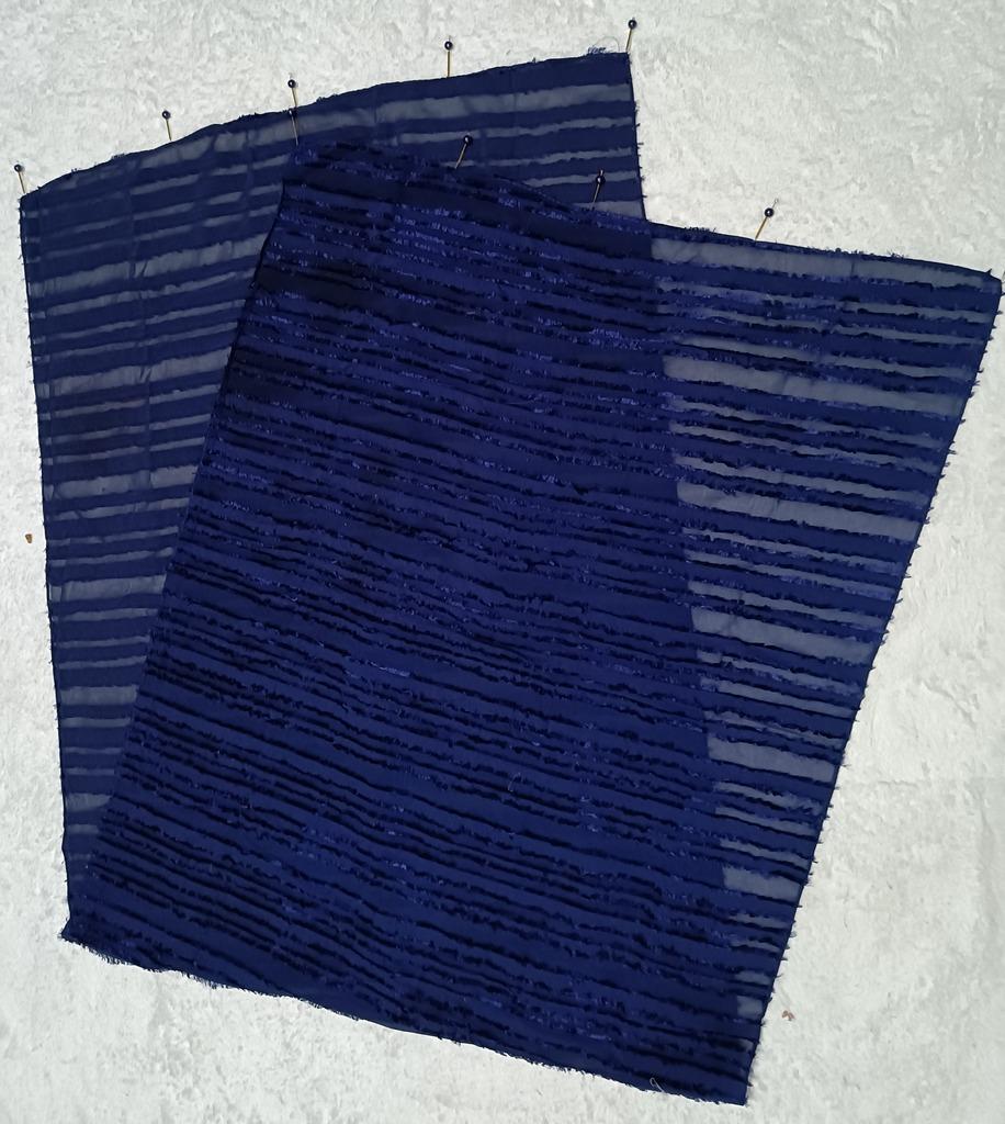 Denim Blue Fur Hijab - Stole With Latkan image