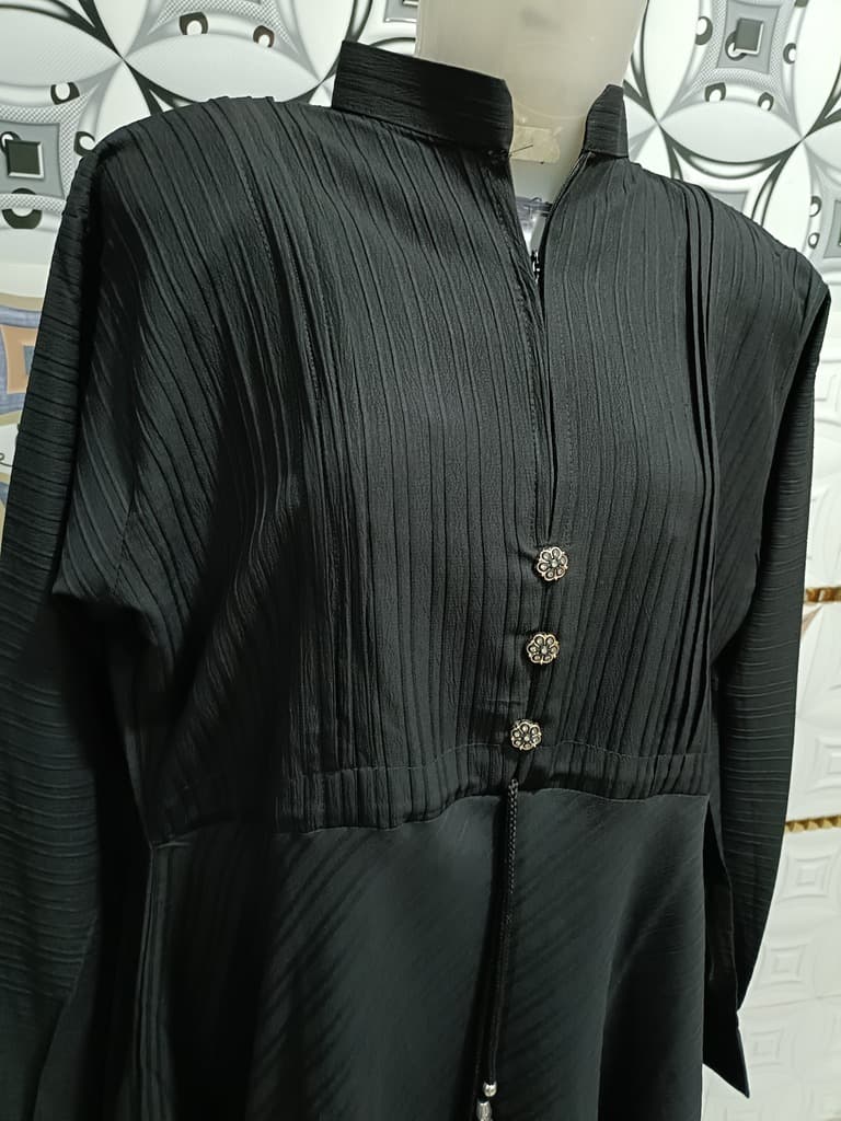 Black Candy Plain Umbrella Abaya With Dori image