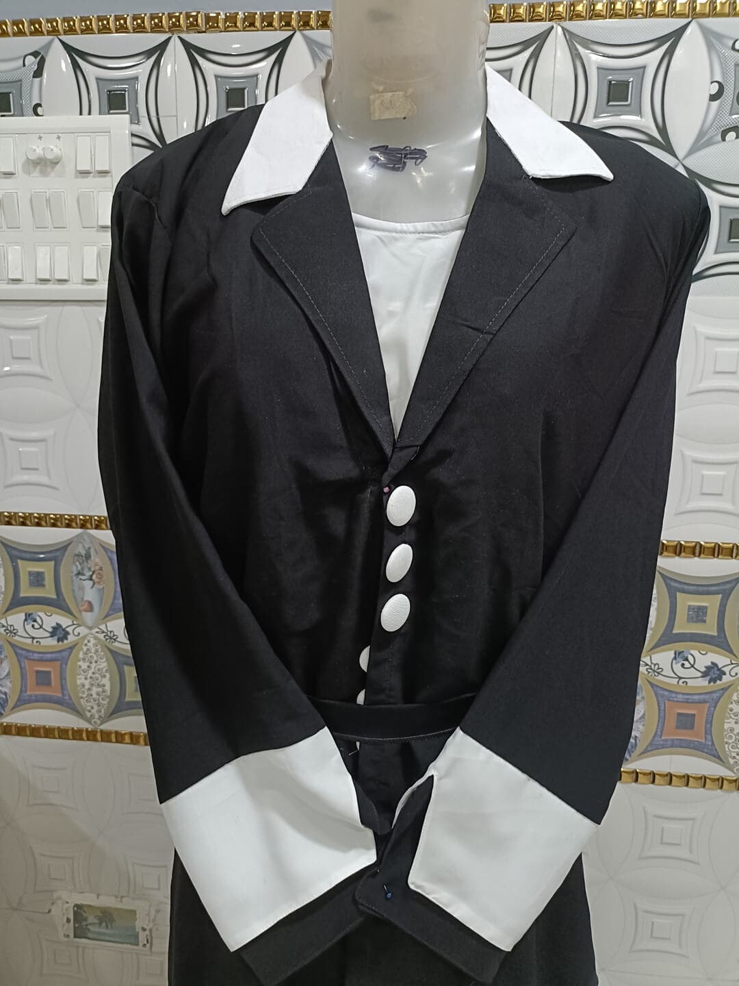 Coat Style Black Shrug Abaya With Attached Coat thumbnail 2