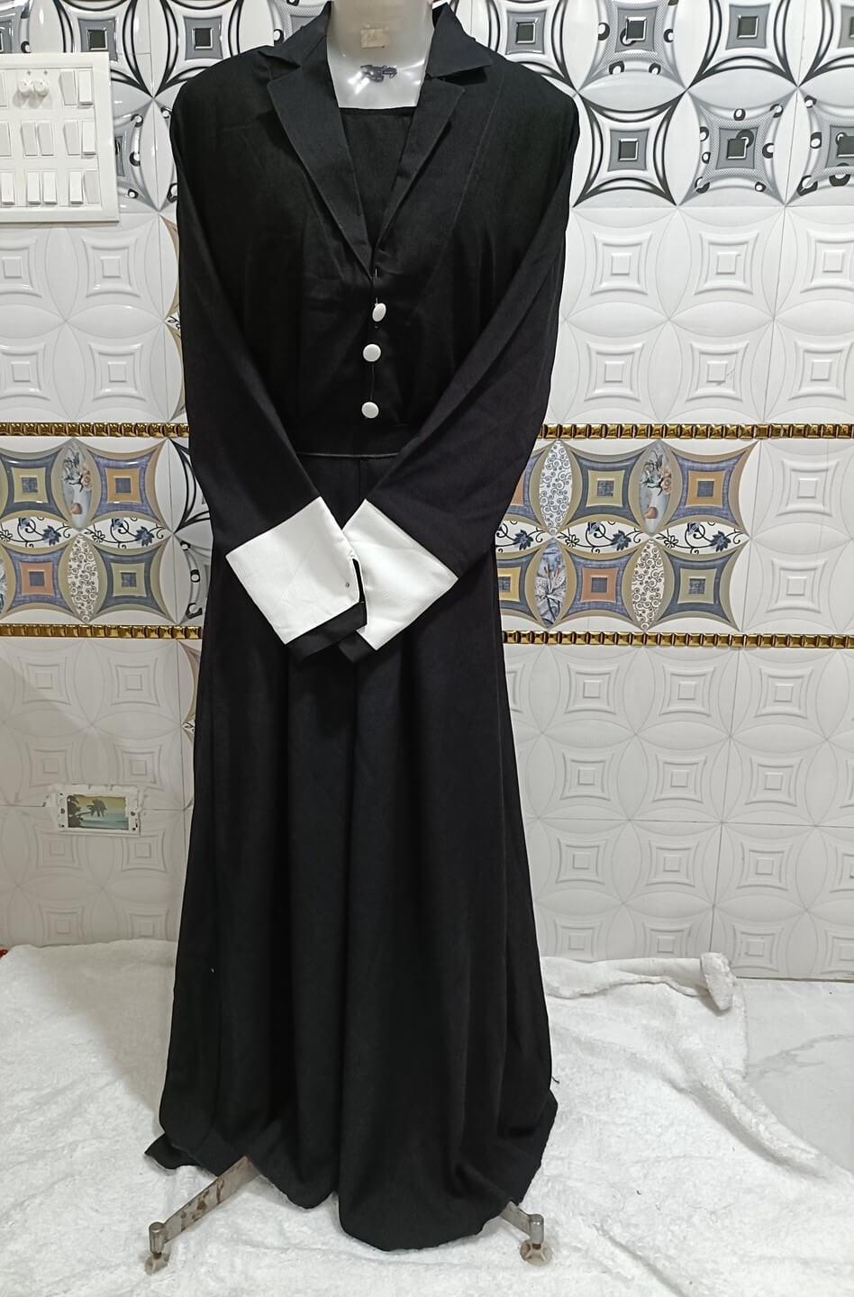 Coat Style 2 Piece Black Shrug Abaya With Separate Coat