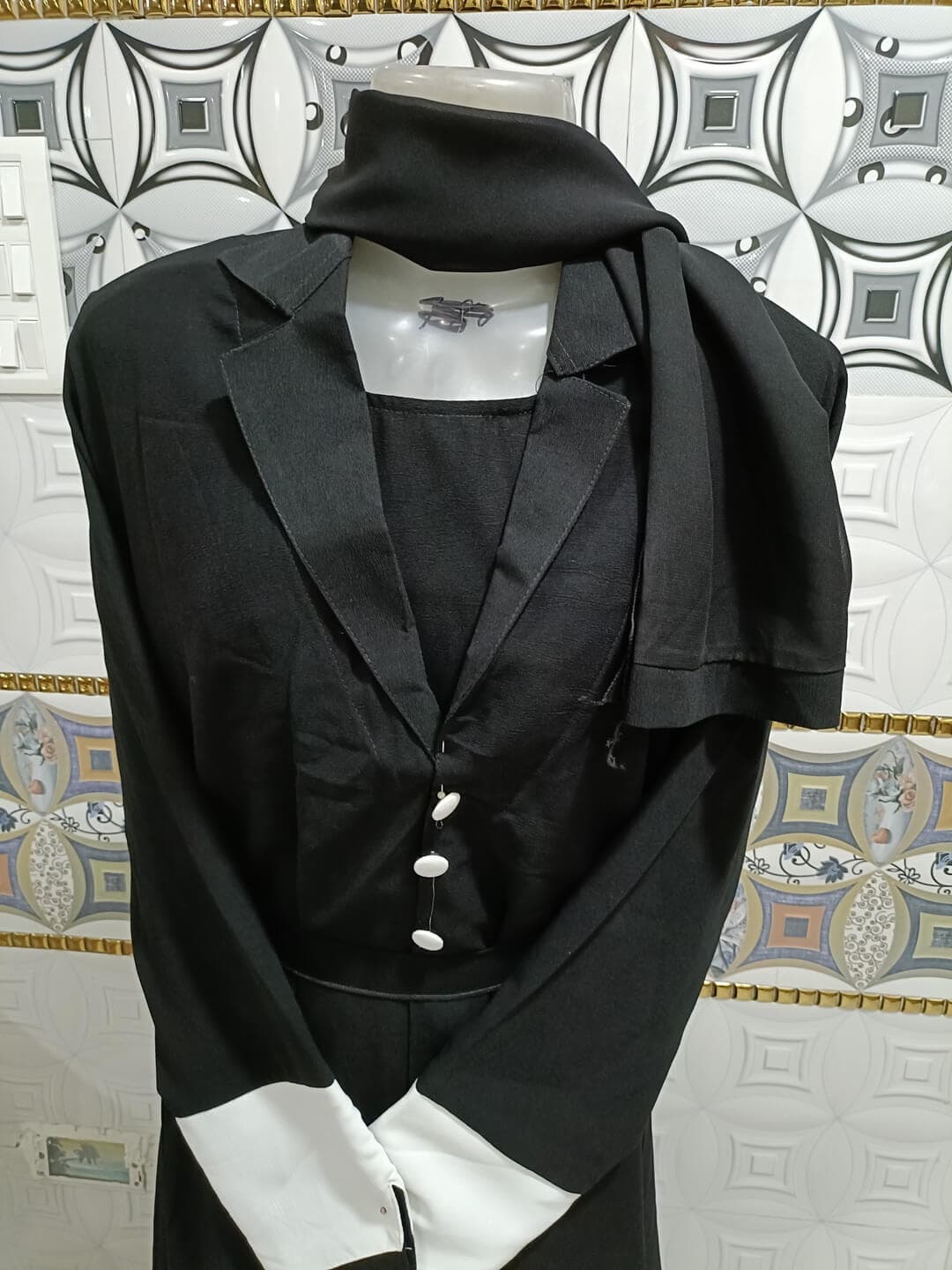 Coat Style 2 Piece Black Shrug Abaya With Separate Coat thumbnail 2