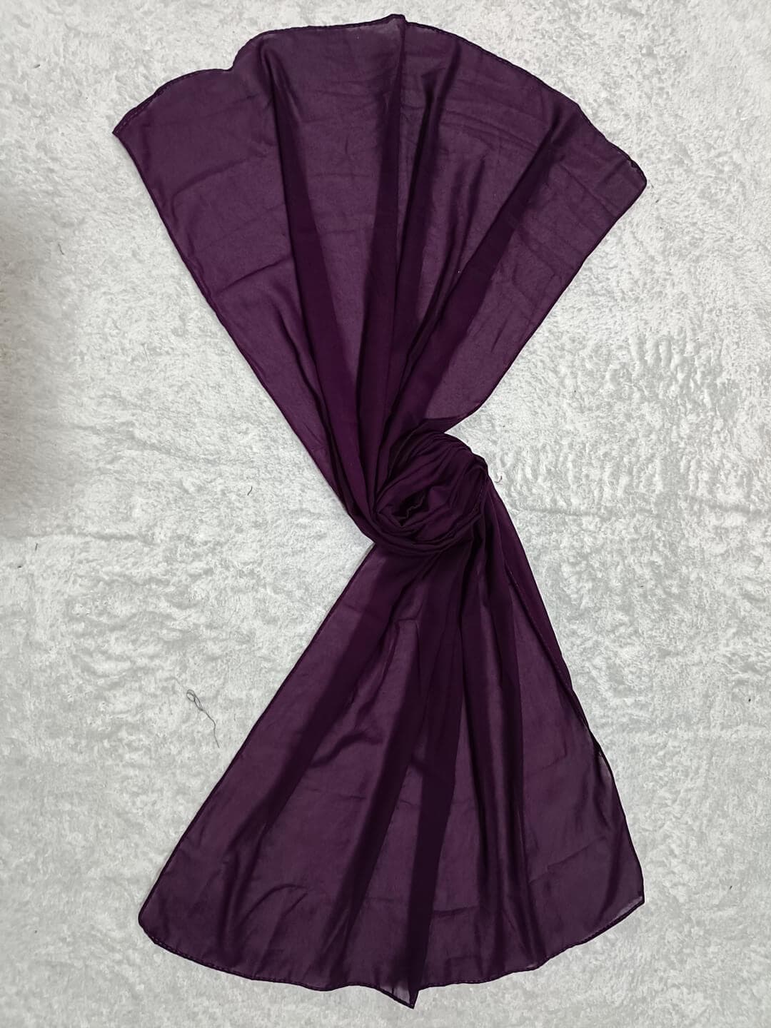 Plain Diamond Georgette Hijab Stole - Eggplant Purple