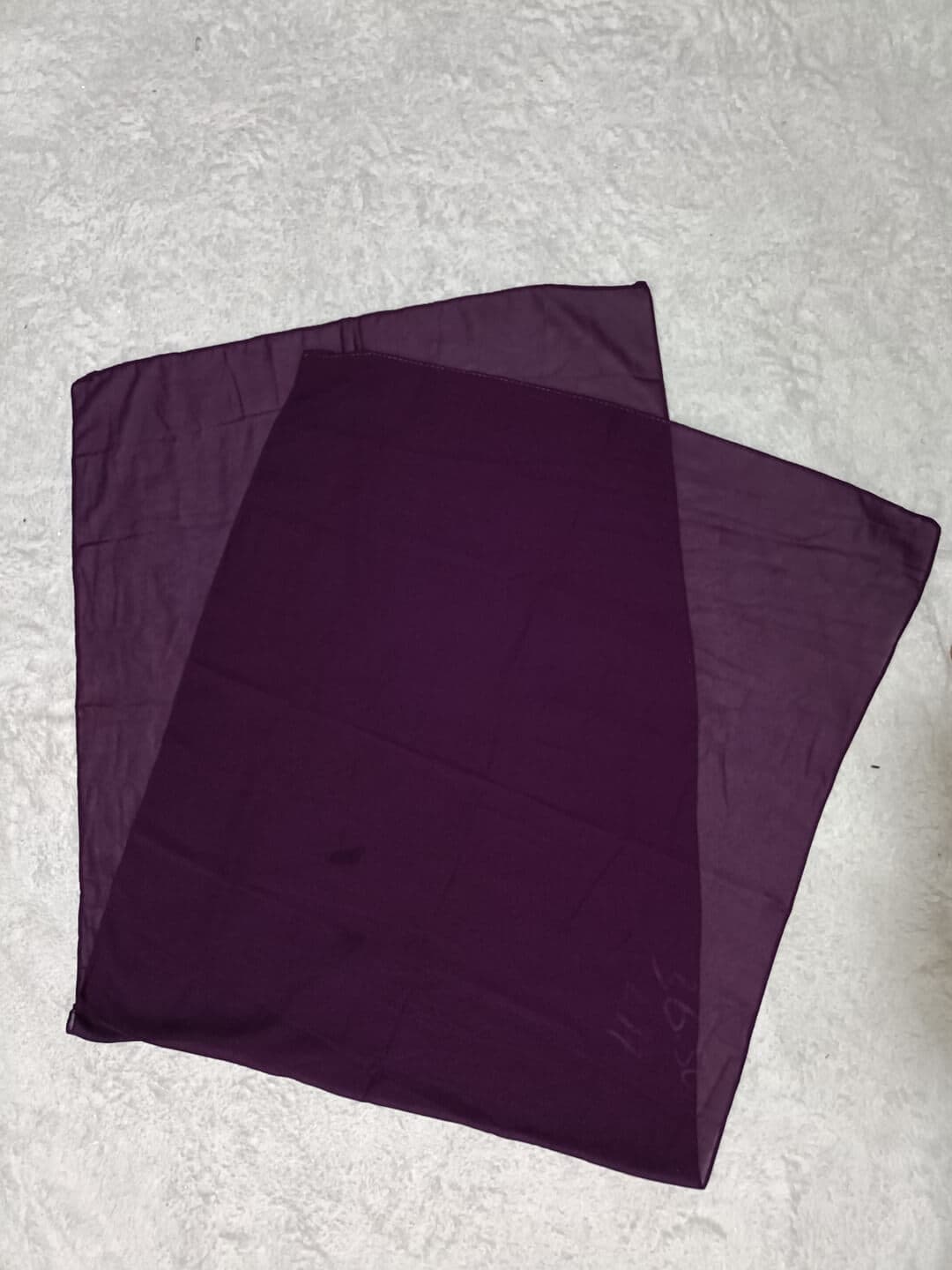 Plain Diamond Georgette Hijab Stole - Eggplant Purple image