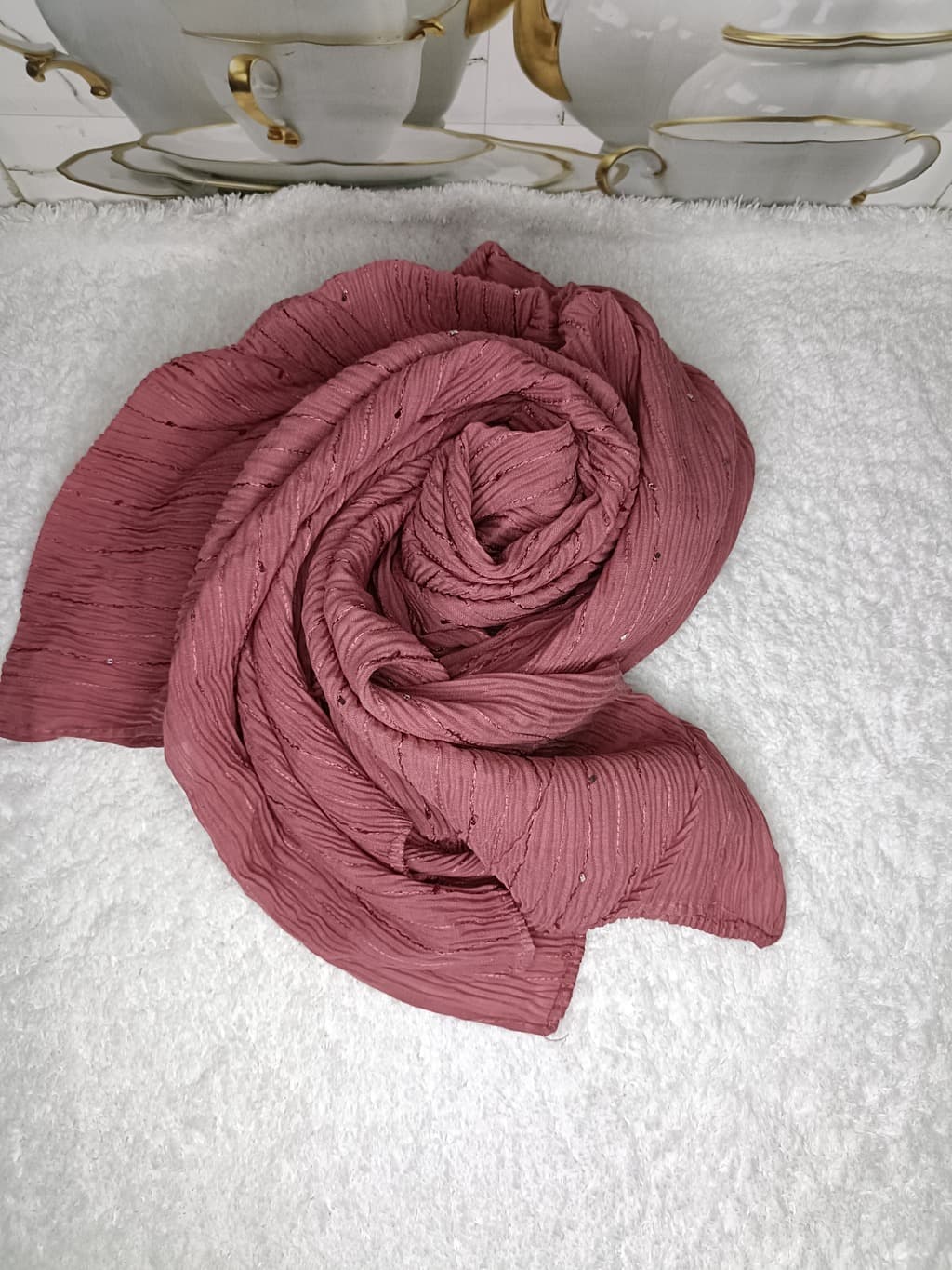 Rogue Pink Cotton Crush Hijab Stole