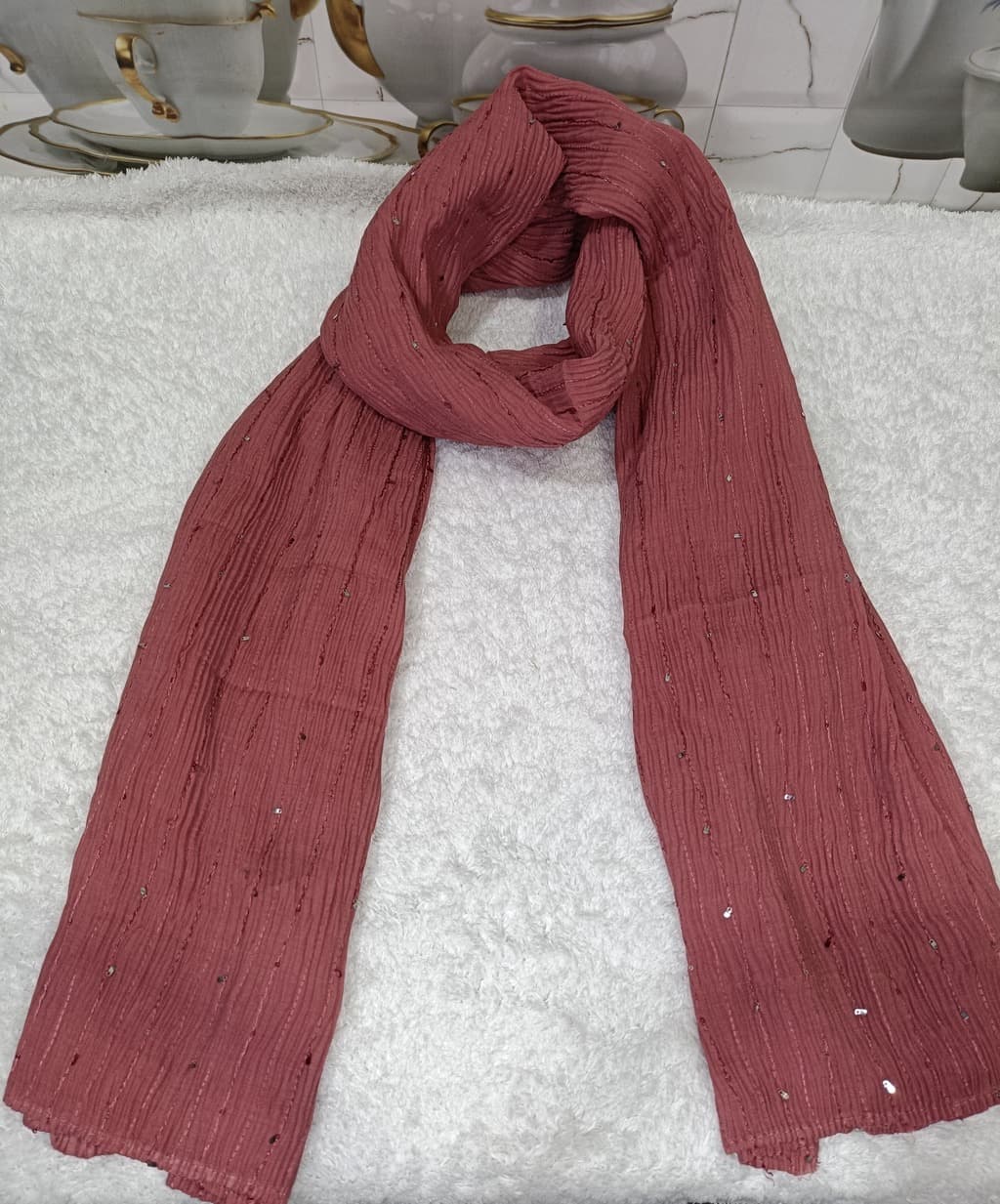 Rogue Pink Cotton Crush Hijab Stole thumbnail 2