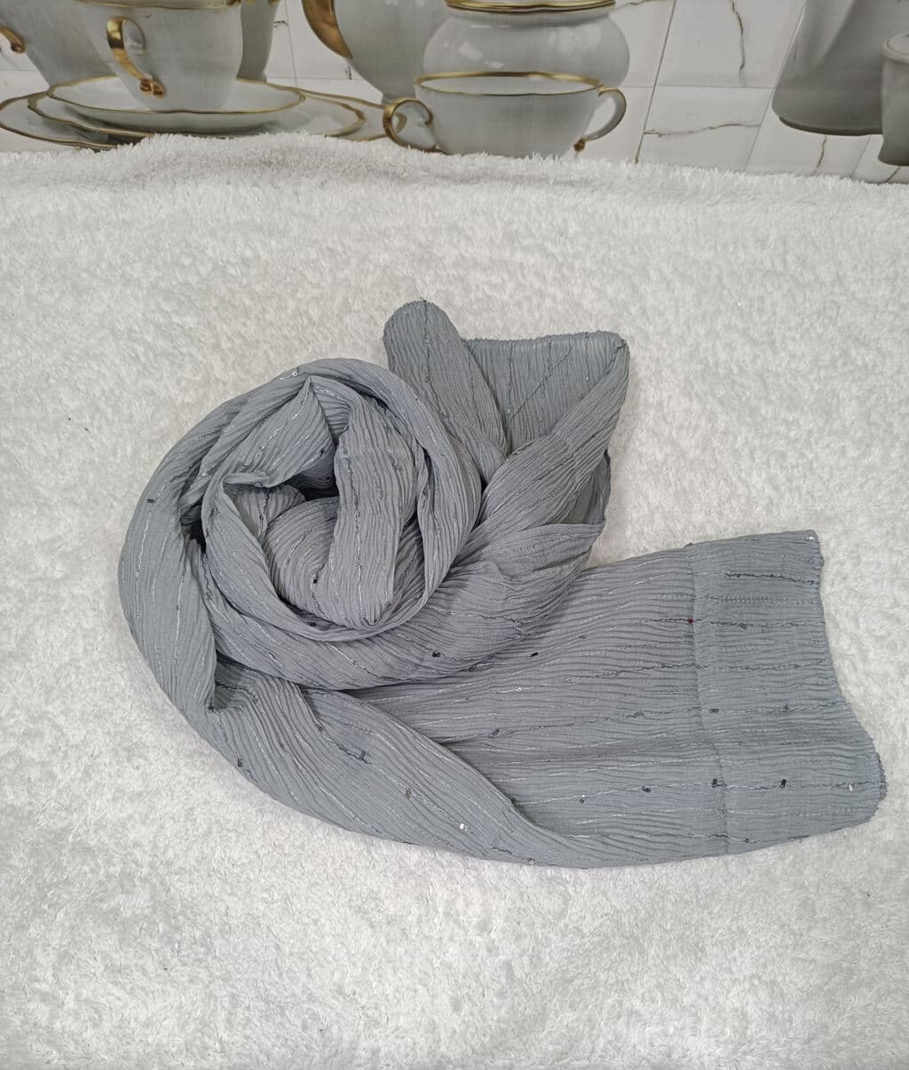 Light Gray Cotton Crush Hijab Stole