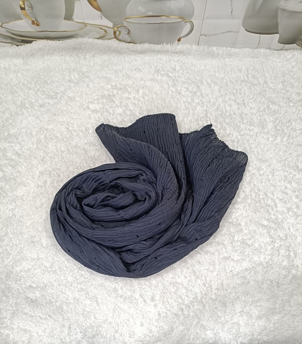 Dark Gray Cotton Crush Hijab Stole