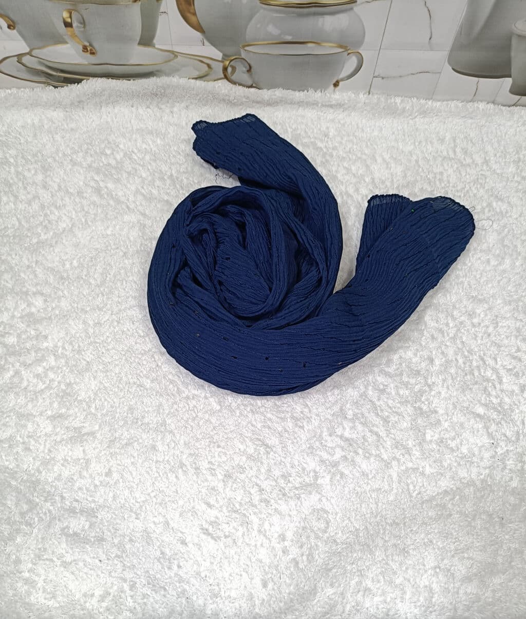 Royal Blue Cotton Crush Hijab Stole