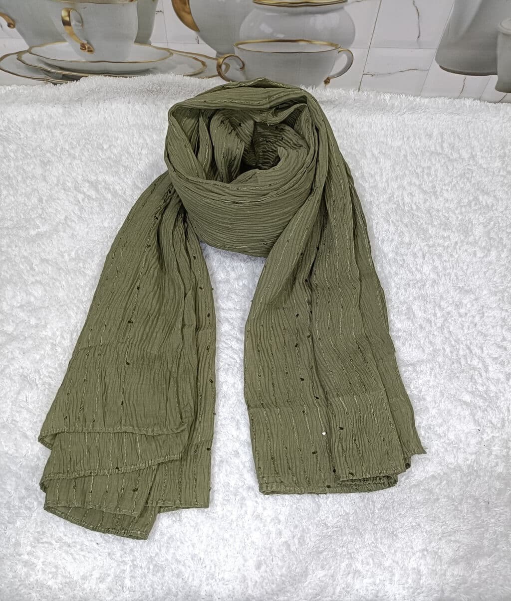 Sage Green Cotton Crush Hijab Stole image