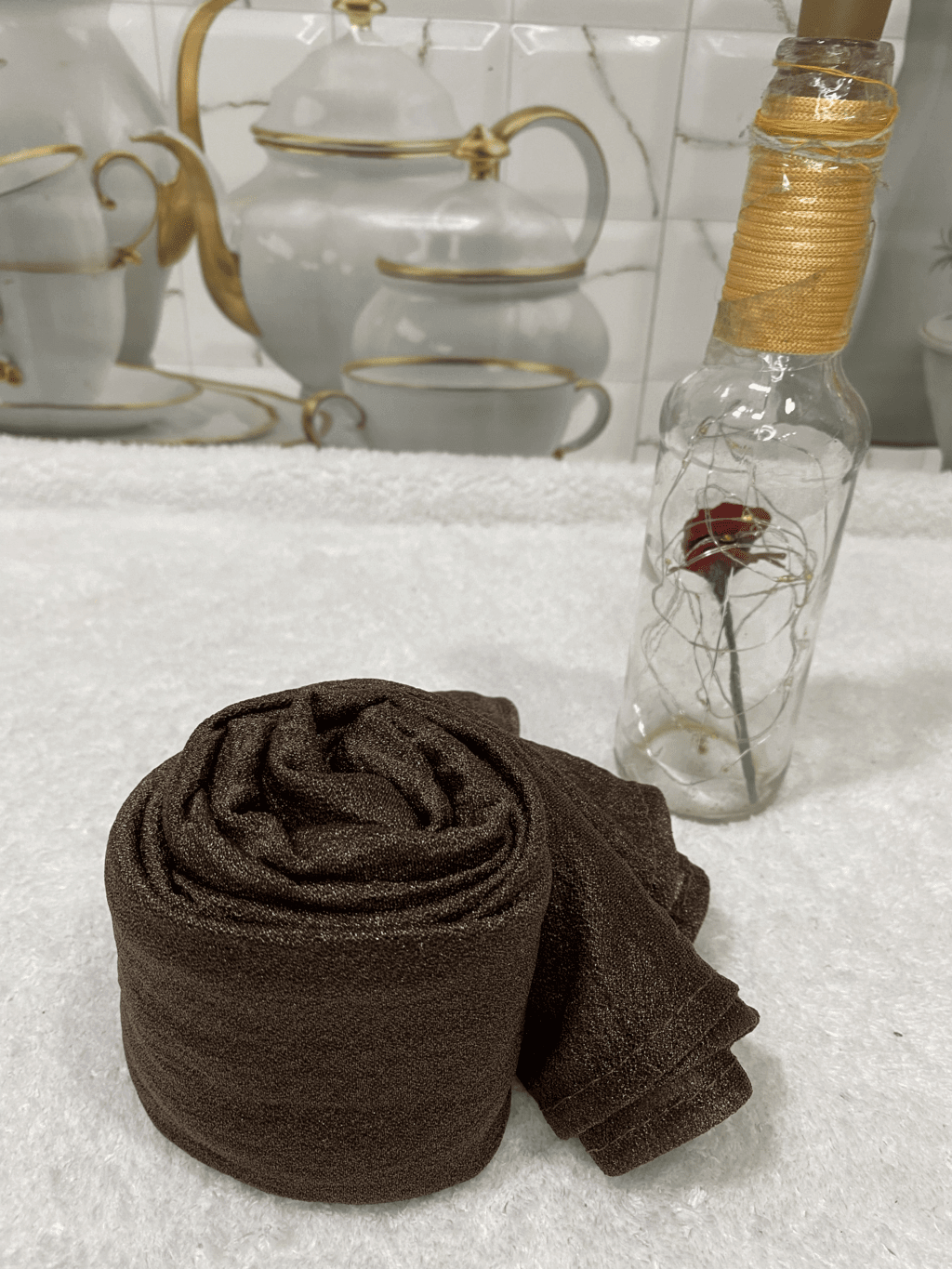 Dark Brown Jersey Hijab - Stole thumbnail 2