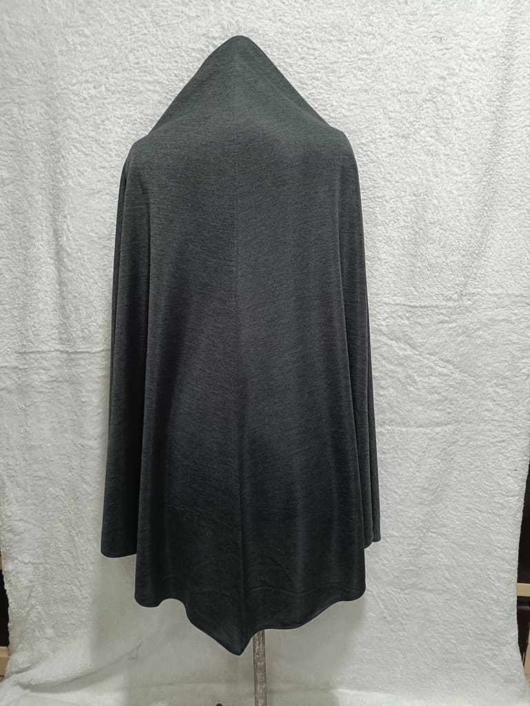 Modest Dark Gray Khimar, Scarf Prayer Dress With Crush Color Pattern image