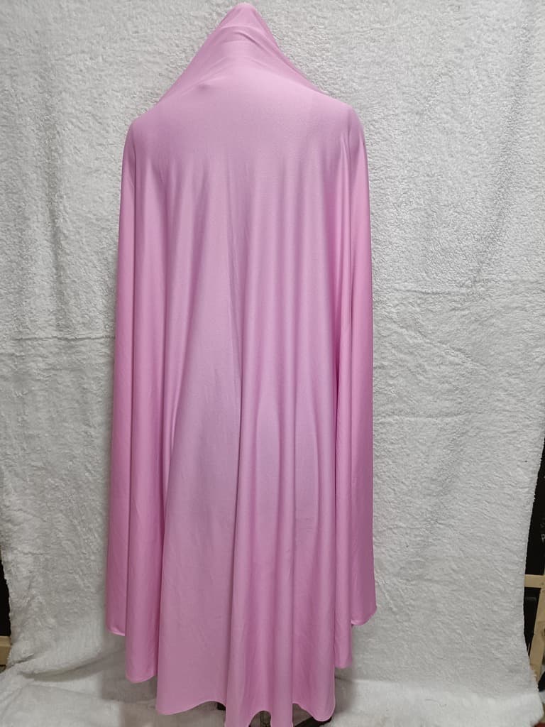 Modest Light Pink Khimar, Scarf Prayer Dress With Crush Color Pattern image