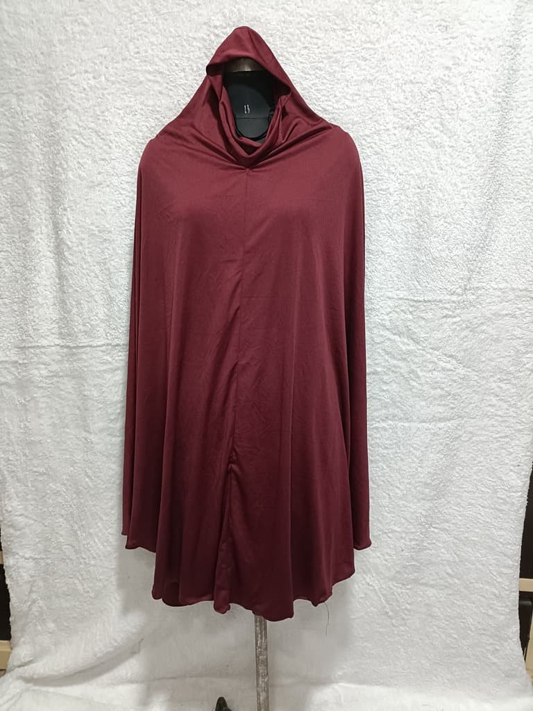 Modest Maroon Khimar, Scarf Prayer Dress