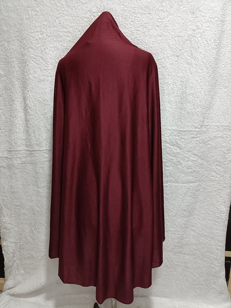 Modest Maroon Khimar, Scarf Prayer Dress image