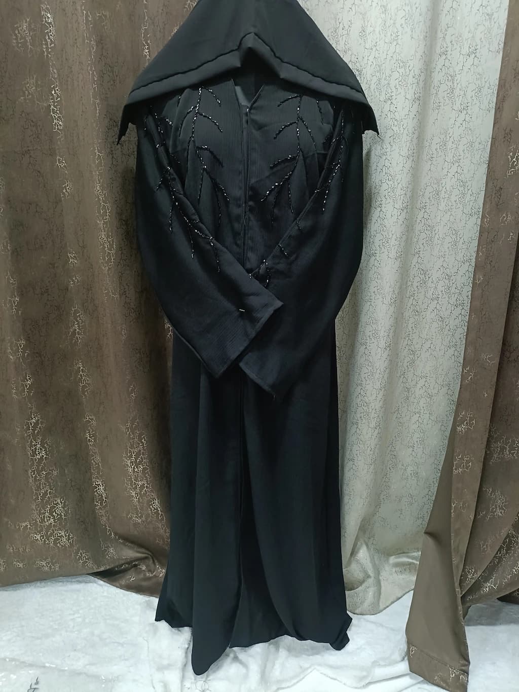 Front Open Handwork Abaya With Front And Back Handwork