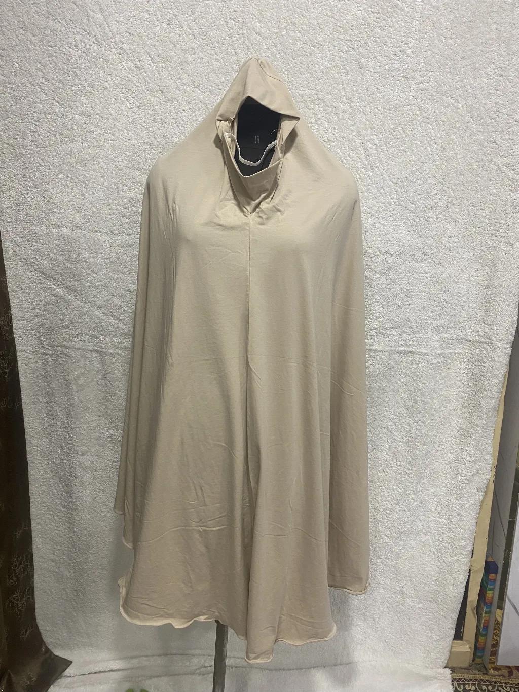 Light Brown Cotton Hosiery Khimar Scarf Prayer Dress